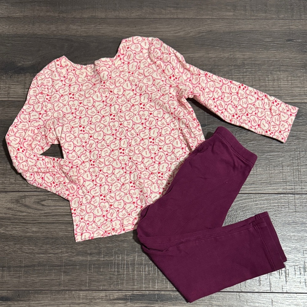 Old Navy Red and White Heart Patterned Fabric with leggings